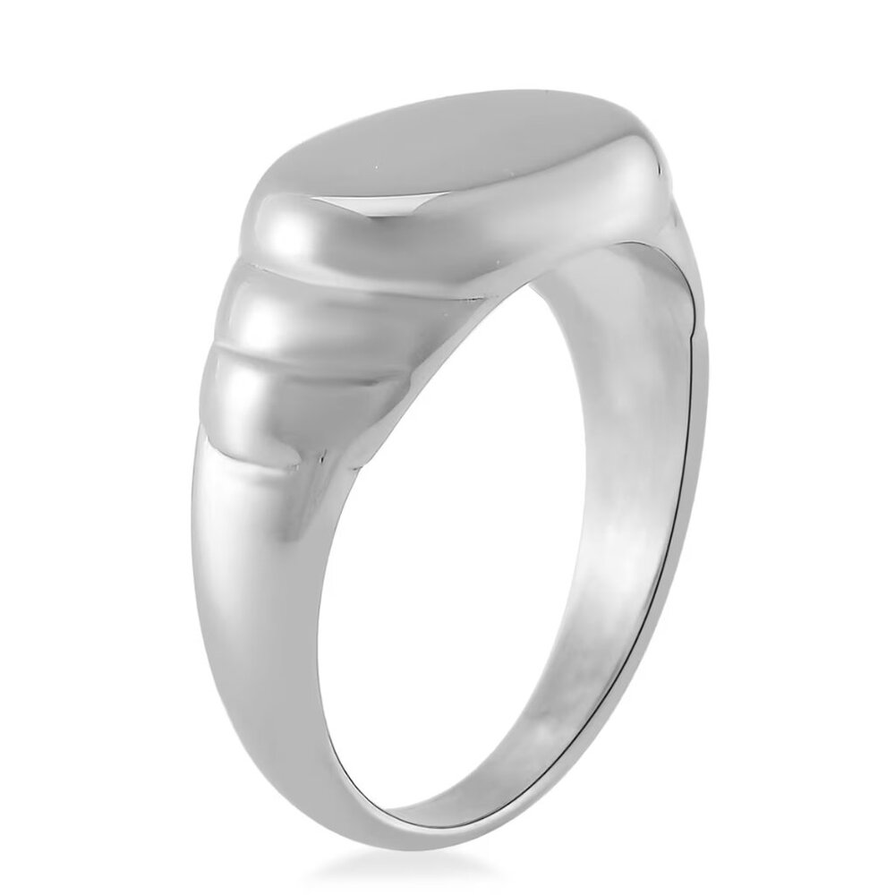 Ribbed Band Men's Ring in Stainless Steel